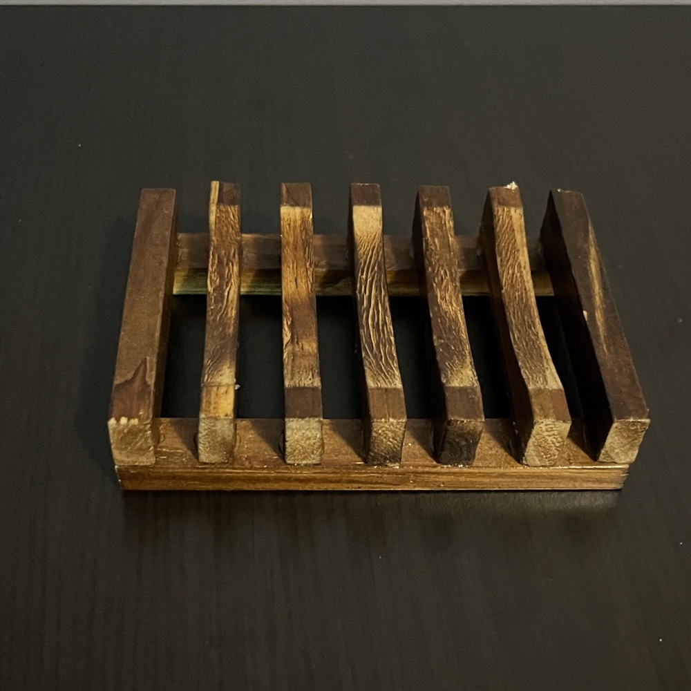$4 Add-On Wooden Soap Dish Slotted Rustic Wood Bathroom Accessory Never Used